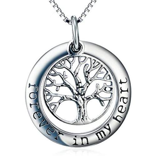 Tree of Life Pendant Necklace - Forever in My Heart - Memorial Jewelry - Locket Necklace for Women