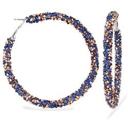 Bohemian Sparkle Resin Rhinestone Wrapped Big Hoop Dangle Earrings Circle Jewelry for Women Girls