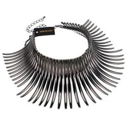 Statement Collar Choker Chuncky Bib Necklace(Set), African Sparkling Canine Shape Fringe Necklace(Set) for Women Fashion Jewelry(Set) for Girls
