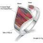 CiNily Rhodium Plated Orange or Green Fire Opal Women Jewelry Gemstone Ring Size 6-10