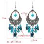 Turquoise 3pcs Set - a Turquoise Necklace a pair of turquoise pendant tassel earrings, a stretchable turquoise braceleta Gift for Ladies