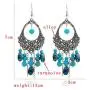 Turquoise 3pcs Set - a Turquoise Necklace a pair of turquoise pendant tassel earrings, a stretchable turquoise braceleta Gift for Ladies Turquoise 3pcs Set - a Turquoise Necklace a pair of turquoise pendant tassel earrings, a stretchable turquoise braceleta Gift for Ladies
