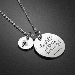 UOIPENGYI Christian Necklace Bible Verse Cross Pendant Prayer Charm Necklace Faith Religious Jewelry for Women Girls