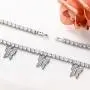 KissYan Butterfly Tennis Chain Necklace , 18K White Gold Plated Diamond Butterfly Tennis Choker Bling Iced CZ Butterfly Necklace Silver Gift for Women Girl KissYan Butterfly Tennis Chain Necklace , 18K White Gold Plated Diamond Butterfly Tennis Choker Bling Iced CZ Butterfly Necklace Silver Gift for Women Girl