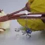 Santuzza Sterling Silver Sapphire Color Spider Drop Earrings Round Blue Spinel CZ Stones