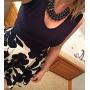 Lux Accessories Multi Row Beaded Bib Statement Chain Necklace