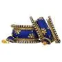 Aheli Royal Design Faux Stone Studded Silk Thread Bangle Chuda Set with Jhumki Tassel Hanging Indian Wedding Fashion Jewelry for Women