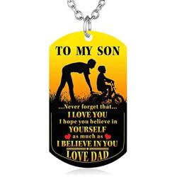FAYERXL Gift To My Husband Boyfriend Fiance Man From Wife Girlfriend Dog Tag Necklace Love Jewelry