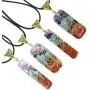 7 Chakra Natural Stone Beads Rope Chain Pendant Necklace Handmade Healing Spiritual Round Square Geometric Necklace for Women Men Girls Boy Yoga Energy Generator Protection Jewelry Gift