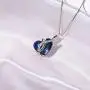 AOBOCO Heart URN Necklace S925 Sterling Silver Cremation Necklace for Ashes Embellished with Crystals from Austria, Fine Keepsake Memorial Jewelry for Ashes (Package including a Necklace/Pin/Funnel)