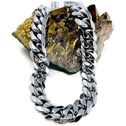 9MM Gold Cuban Chain for Men, Women with up to 22X More Real 14k White Gold Plating Than Other Fashion Jewelry Hip hop - Free Lifetime Replacement Guarantee