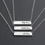 MAOFAED Big Middle Little Sister Necklaces Bar Necklace Gift for Sister Family Love Necklace