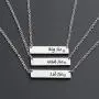 MAOFAED Big Middle Little Sister Necklaces Bar Necklace Gift for Sister Family Love Necklace