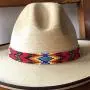 Mayan Arts Hat Band, Beaded Hatband Southwestern Cowboy or Cowgirl Hats, Leather Ties, Handmade in Guatemala 7/8 Inches x 21 Inches
