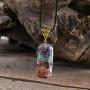 YGLINE Natural Raw Stone Healing Crystal Necklace Wire Wrapped Pendant for Womens Ladies