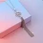S925 Sterling Silver Long Chain Necklace for Women Statement Pendant Fringe Sweater Necklaces