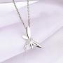 JO WISDOM Women Dragonfly Necklace,925 Sterling Silver Cubic Zirconia Dragonfly Pendant Necklace,Jewelry for Women