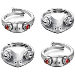 ZMBKHYBG 4 Pcs Frog Open Rings Adjustable Vintage Cute Animal Frog Finger Wrap Rings Party Jewelry