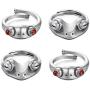ZMBKHYBG 4 Pcs Frog Open Rings Adjustable Vintage Cute Animal Frog Finger Wrap Rings Party Jewelry