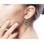 NOVICA Peridot Green Reconstituted Turquoise .925 Sterling Silver Dangle Earrings Green Elegance