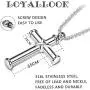 LOYALLOOK Stainless Steel Cremation Jewelry Hawser Cross Pendant Memorial Ashes Urn Necklace for Women Men