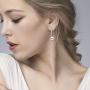 18K White Gold Pearl Dangle Earrings for Women, Fine Jewelry Gifts for Her (9mm Cultured Freshwater Pearl)