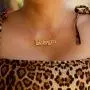 TOOPNK Old English Babygirl Necklace Gold Angle Honey Princess Mama Daddy Brat Baby Necklaces for Girls Stainless Steel Jewelry Birthday Gift for Women Girl