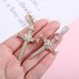 JINAO Hip Hop Iced Out CZ Nail Cross Necklace 18K Gold Plated Simulated Diamond Pendant for Men Boys