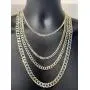 Harlembling Mens Flat Cuban Chain - Two Tone Diamond Cut - 14k Gold Over Solid 925 Sterling Silver - Made in Italy - 5mm 6mm 8mm 10mm Harlembling Mens Flat Cuban Chain - Two Tone Diamond Cut - 14k Gold Over Solid 925 Sterling Silver - Made in Italy - 5mm 6mm 8mm 10mm
