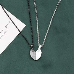 FAADBUK Magnetic Couple Necklace Magnetic Heart Wish Stone Necklace Valentines Day Gift Mutual Attraction Rope Braided Necklace Gift for Couple Friend Wedding