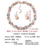 Sparlking Banquet Wedding Bride Pearl Leaves Necklace Earrings Jewelry Set with Crystal Gorgeous Neckalce for Women Party Jewelry