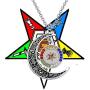 BEKECH Order of The Eastern Star Inspired Gift OES Charm Crescent Moon Pendant Necklace OES Sorority Jewelry Gift for Sorority Graduates Campus Girls Women