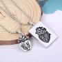 CEAROJEL Couple Necklace for Men Women - Puzzle Jewelry Anatomical Heart Pendant Necklace Stainless Steel Chain Collar, for Him Her