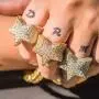 TOPGRILLZ 14K Gold or White Gold 6 Times Plated 3D Star Hip Hop Iced Out Lab Diamond 5A+ Cubic Zirconia Bling Fashion Ring for Men and Women Boys Jewelry Gift TOPGRILLZ 14K Gold or White Gold 6 Times Plated 3D Star Hip Hop Iced Out Lab Diamond 5A+ Cubic Zirconia Bling Fashion Ring for Men and Women Boys Jewelry Gift