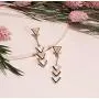 BONALUNA Bohemian Wood And Marble Effect Triangle Drop Statement Earrings