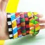 YBMYCM Rainbow Bracelet - Enamel Tile Bracelet Stackable Colorful Beads Stretch Bangle for Women Men Girls YBMYCM Rainbow Bracelet - Enamel Tile Bracelet Stackable Colorful Beads Stretch Bangle for Women Men Girls