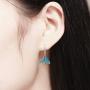 Mermaid Tail Drop Dangle Earrings, 925 Sterling Silver Mermaid Tail Ring Ocean Sea Whale’s Tail Earrings for Women Girls