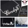XVX 925 Sterling Silver Custom Name Necklace with Crown 18K Gold Plated Personalized Nameplate Engraved Pendant Birthday Jewelry Gifts for Women Girl