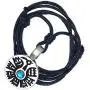 Tribal Native American Jewelry Aztec Mayan Inca Turkey Bird Thunderbird Crystal Amulet Silver Pewter Pendant Mens Necklace Charm for men no chain w Black Adjustable Cord