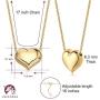 14K Yellow Gold Floating Puff Heart Pendant Necklace Polished Shiny Cable Chain Made in Italy UNICORNJ