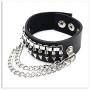 Xusamss 2PCS Punk Alloy Rivet Bracelet Bullet Wristband Chain Leather Cuff Bracelet,7 1/2 Wrist