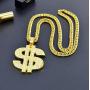 Gold Chain with Dollar Sign Big Money Necklaces for Men Women,Stainless Steel Iced Out Rhinestone Jewelry,Fashion Pendants with 28 Inches Chain