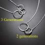 Personalized Gift for Mom, Daugther Grandmother-Sterling Silver Infinity 2-3 Interlocking Circles Pendant Necklace,16 Inch Choker Chain for Women Girls