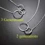 Personalized Gift for Mom, Daugther Grandmother-Sterling Silver Infinity 2-3 Interlocking Circles Pendant Necklace,16 Inch Choker Chain for Women Girls