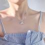 Sterling Silver Necklace with Double Mermaid Tail Pendants for Women Girls Men Delicate Personalized Polished Fish Whale Tail Pendant Dangling 18'' Chain Fashion Jewelry