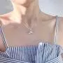 Sterling Silver Necklace with Double Mermaid Tail Pendants for Women Girls Men Delicate Personalized Polished Fish Whale Tail Pendant Dangling 18'' Chain Fashion Jewelry