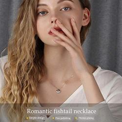 ESUE Fashion Dolphin Mermaid Jewelry for Girls Synthetic Crystal Mermaid Necklace for Women