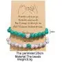 LIU JUN 2pcs Beads Bracelets for Women Man,Couple Bracelets Friendship Charm for Teen Girls Beaded Sister Jewelry Gifts