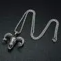 UMtrade Classic Jewelry Mens Stainless Steel Rams Head Sheep Skull Skeleton Pendant Necklace UMtrade Classic Jewelry Mens Stainless Steel Rams Head Sheep Skull Skeleton Pendant Necklace