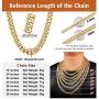 ChainsPro Men Cuban Link Chain, Dainty Necklace, 6/8MM Width, 18/20/22/24/26/28/30 Inches,Gold/Black Color (with Gift Box)
